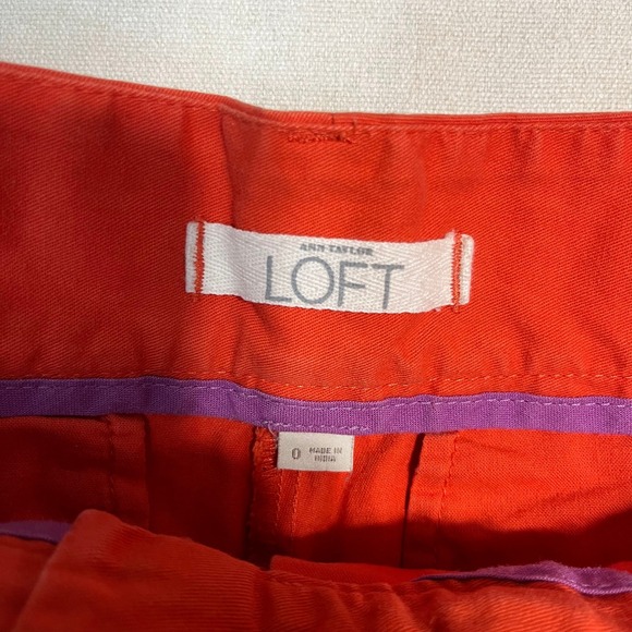 Ann Taylor LOFT Orange Shorts Women's Casual Summer Cotton - Size 0 - Picture 4 of 8